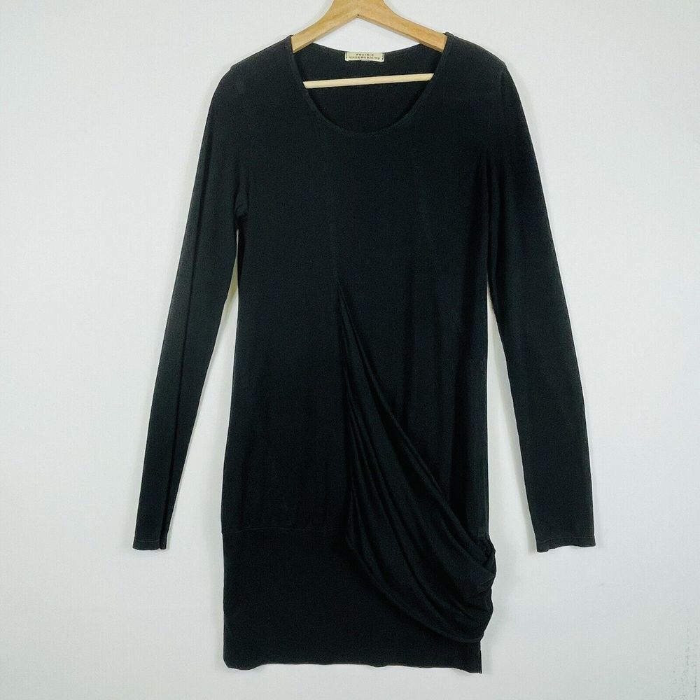 Prairie Underground Tunic Dress Womens Small Black Drape Lagenlook Sustainable‎